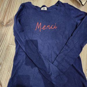 Old navy French Merci sweater medium M nwot